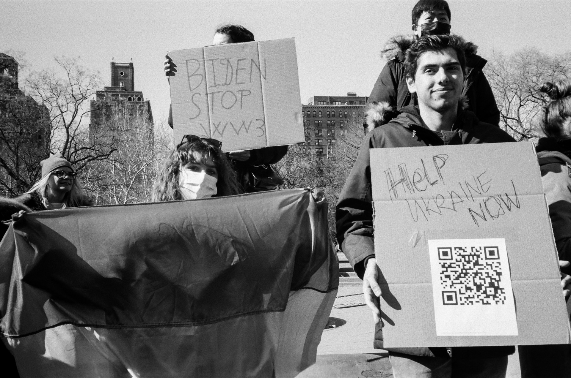 Ukrainian support rally in Washington Square Park, New York, February 27 ©Karolis Vyšniauskas