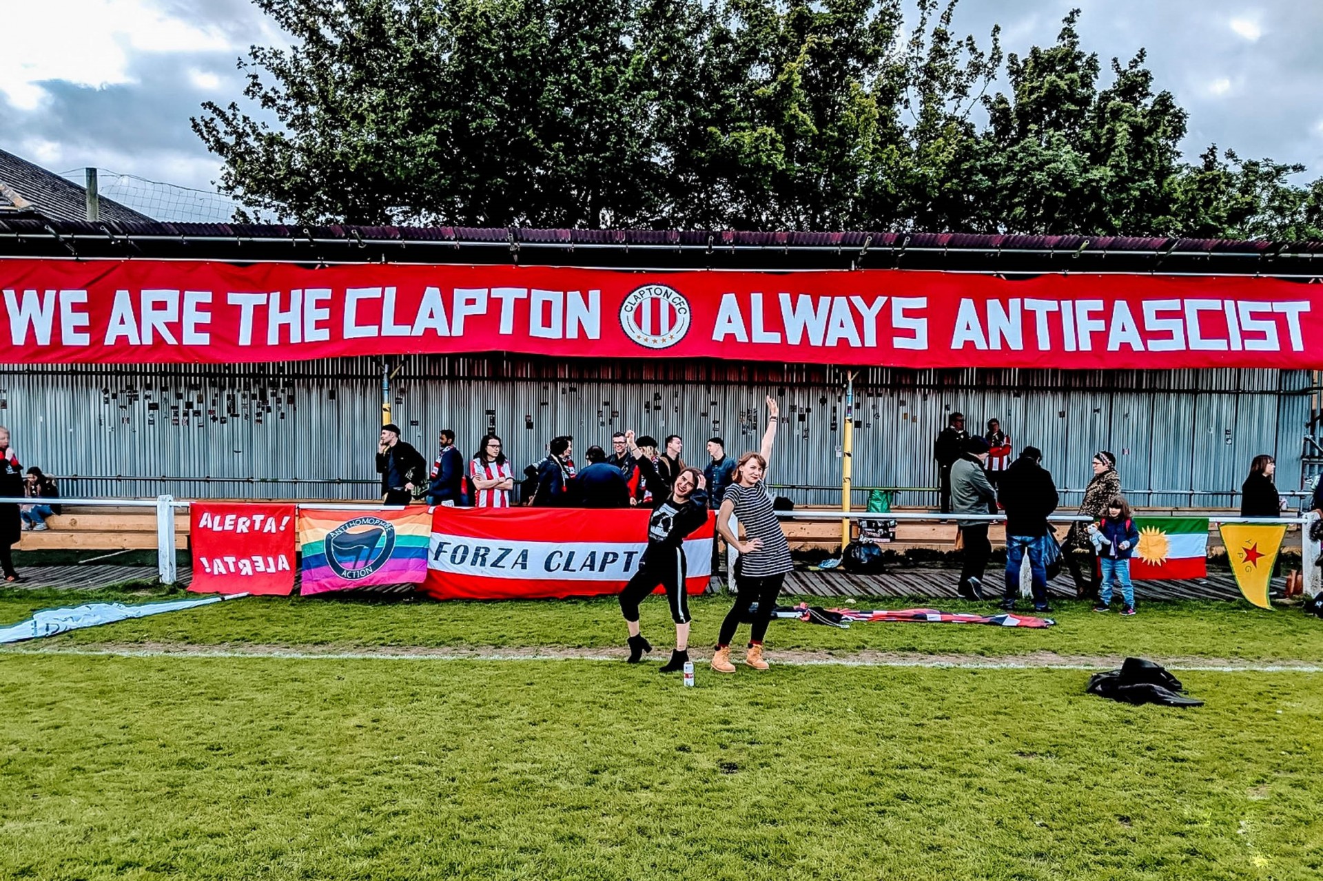 Marijam is a proud supporter of Clapton Community Football Club – a fan-owned football club in East London made up of Antifa members. From Marijam's personal archive.