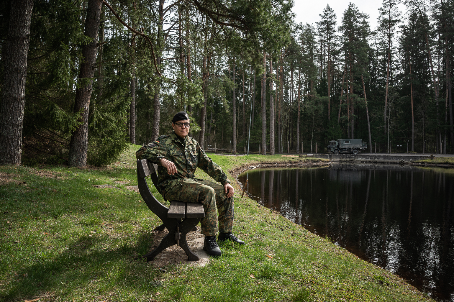 In Germany, Raphael often faced skepticism about his military service. Here, he feels more accepted: “You can be a soldier here and feel comfortable in your skin.” ©Denis Vėjas