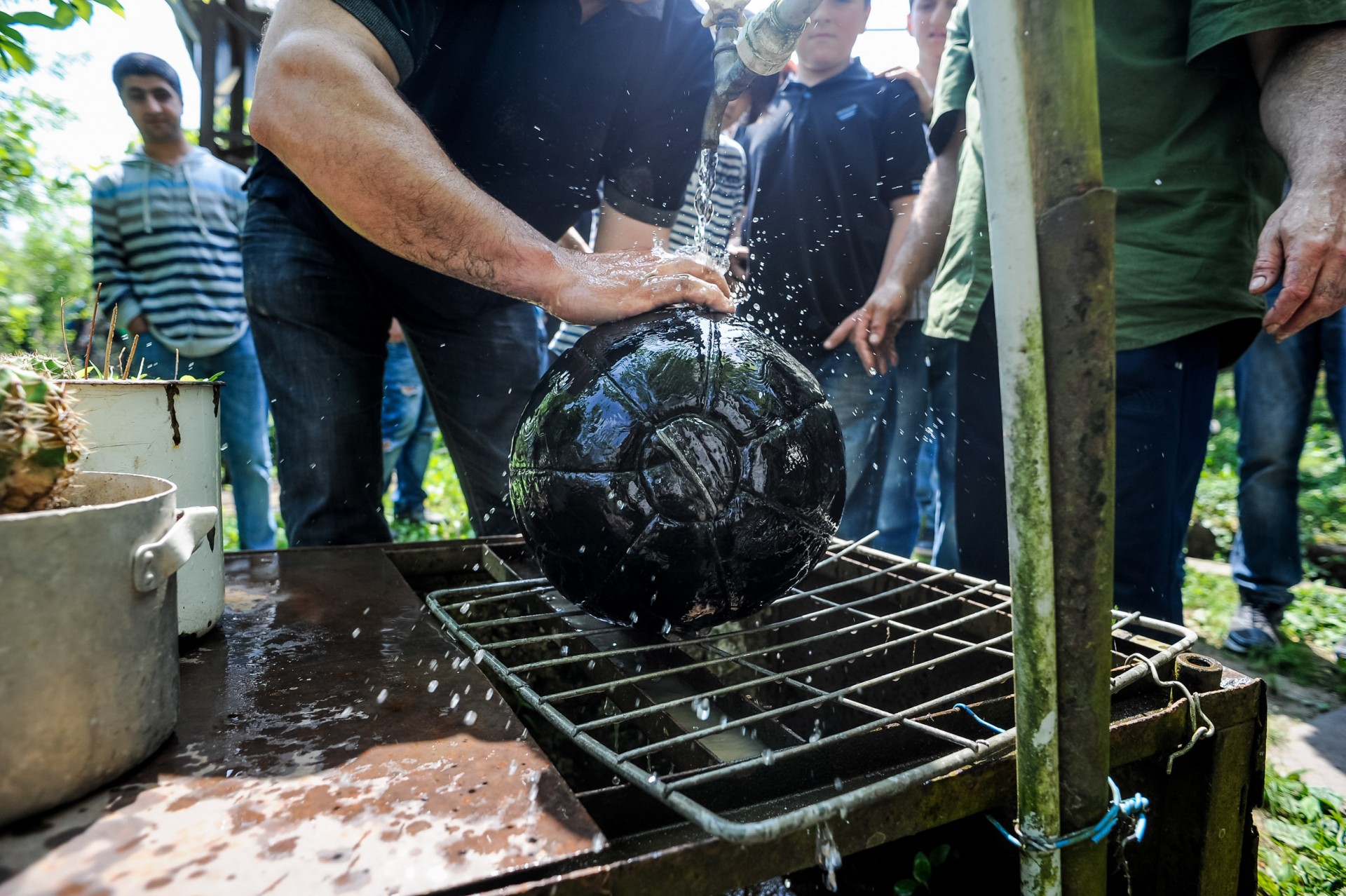 It is thoroughly cleaned before bringing it to the church.