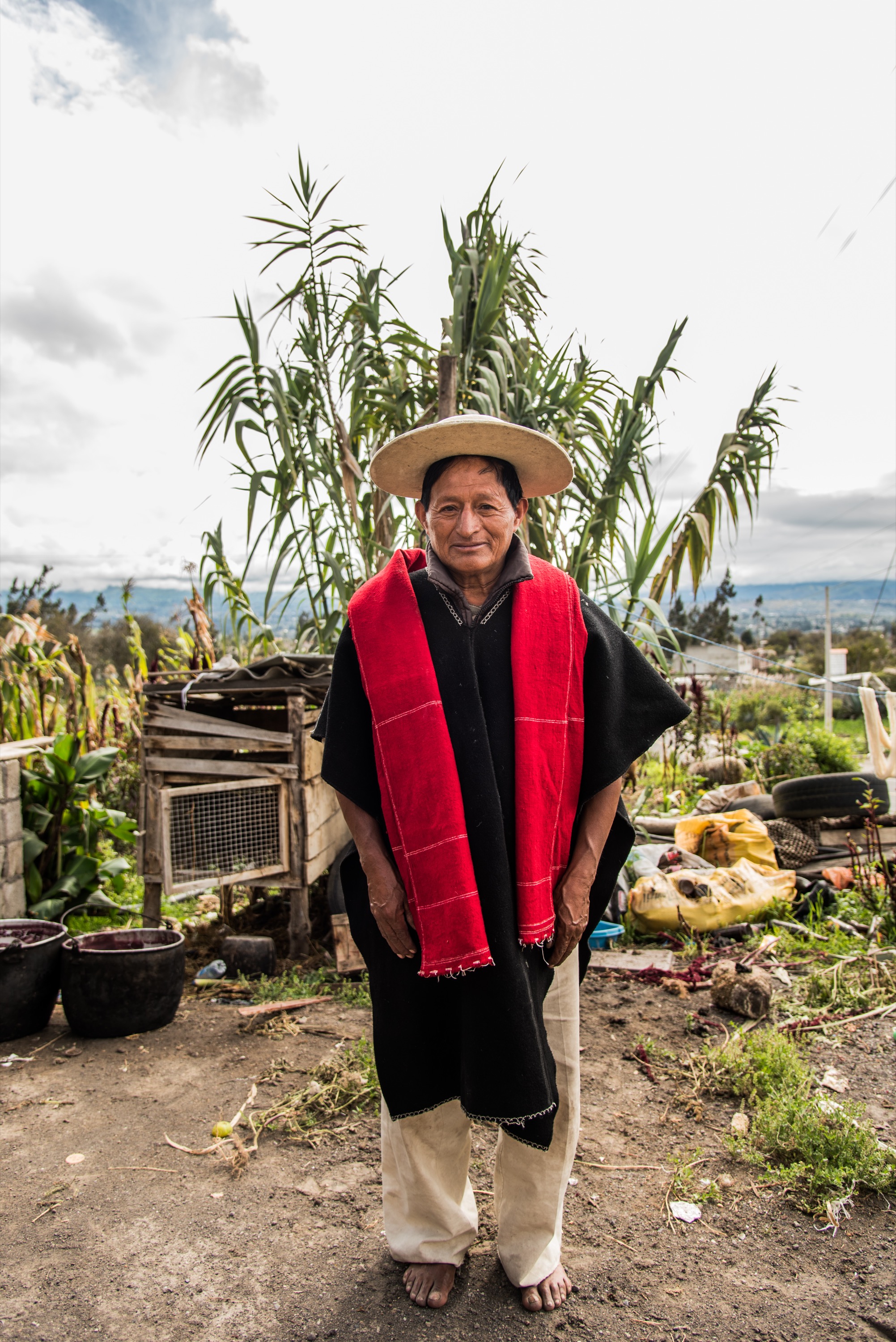 Manuel is a craftsman and weaves traditional tapestry (wearing his own work in the photograph).