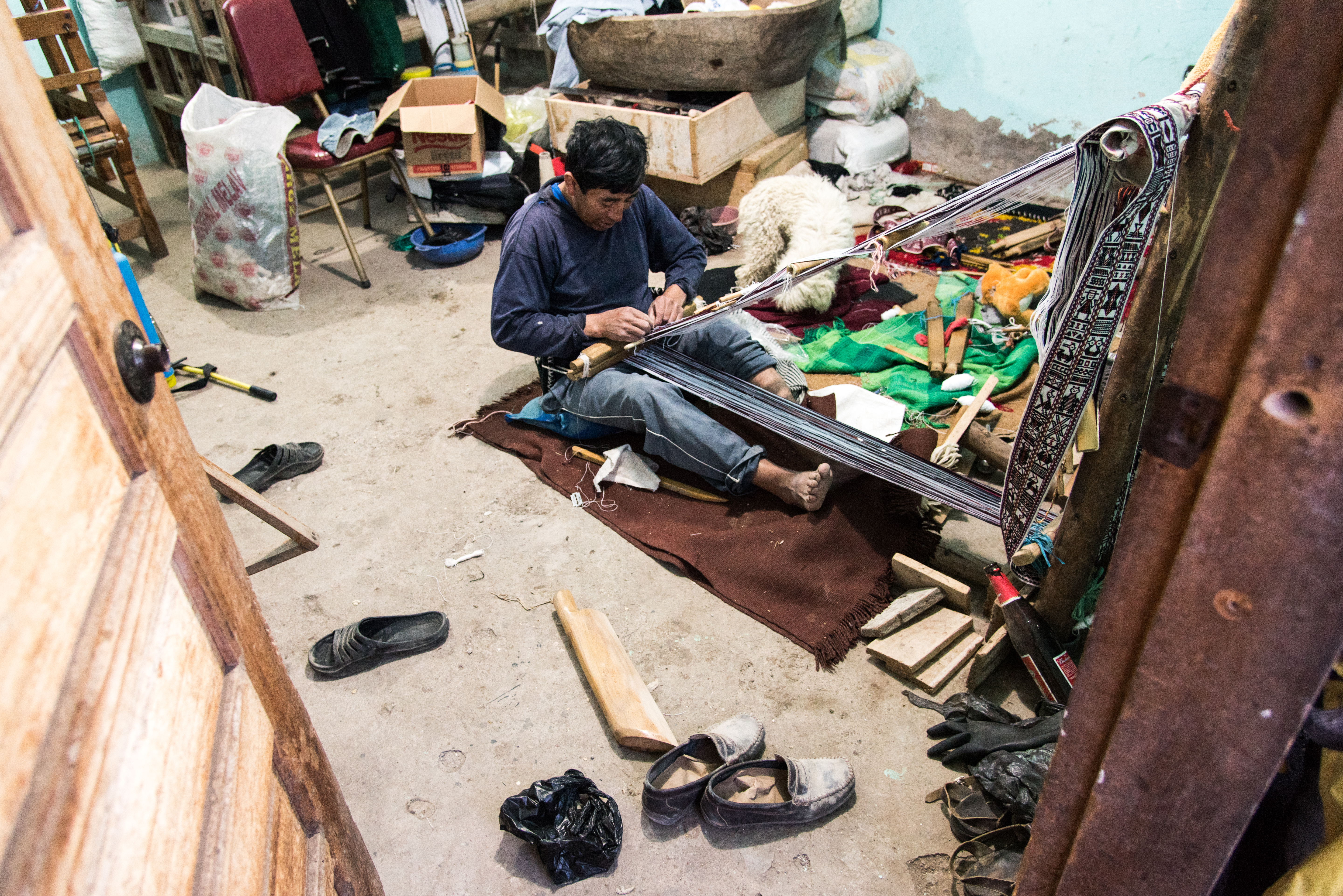 Martina’s husband José Jerez Caizabanda working in his workshop.