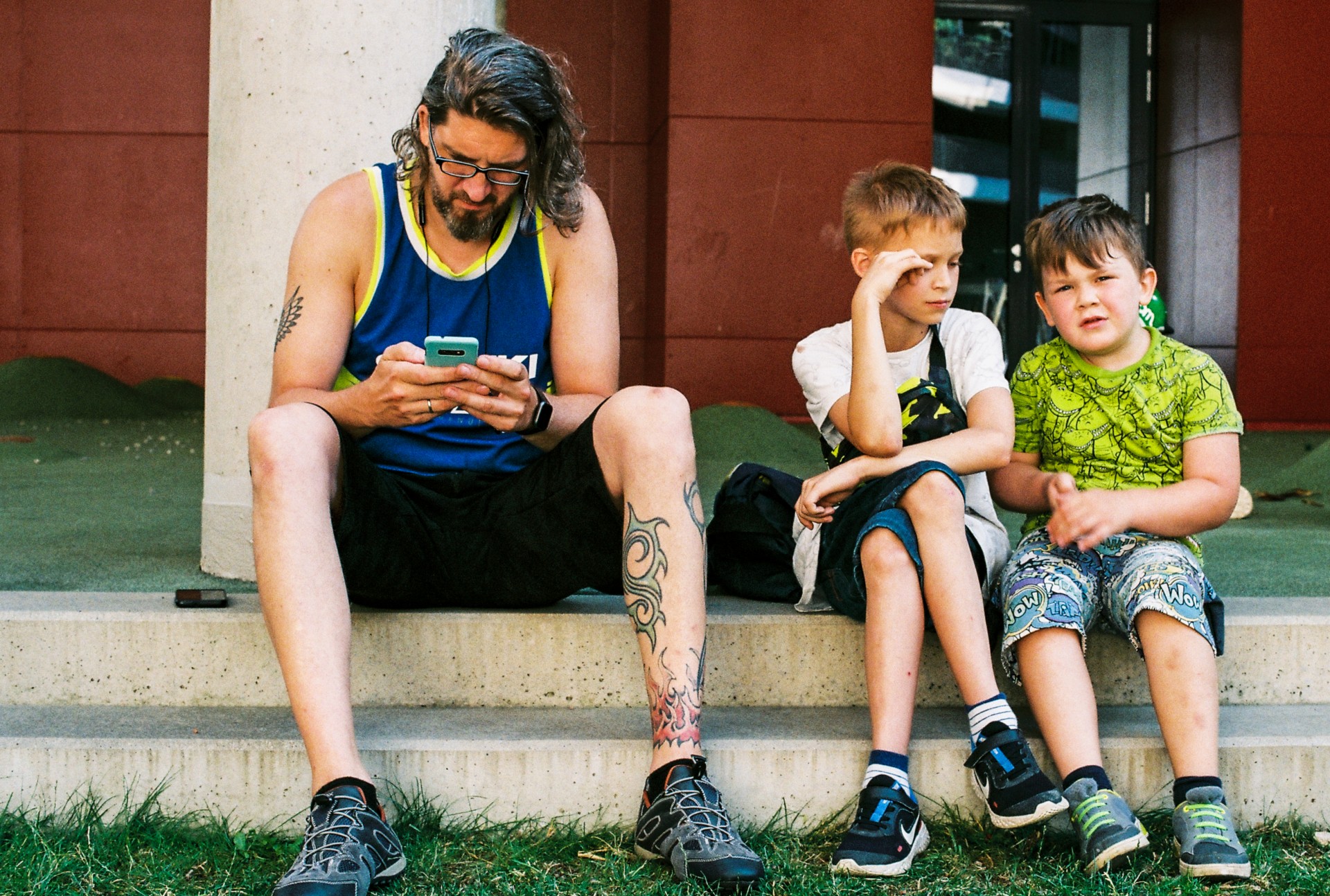 Michael with his two kids.