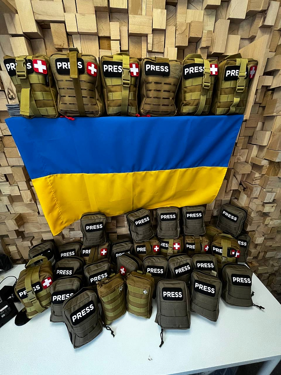 Zaborona HQ in Lviv. 2402 Fund brought first aid kits to journalists from different regions in Ukraine.