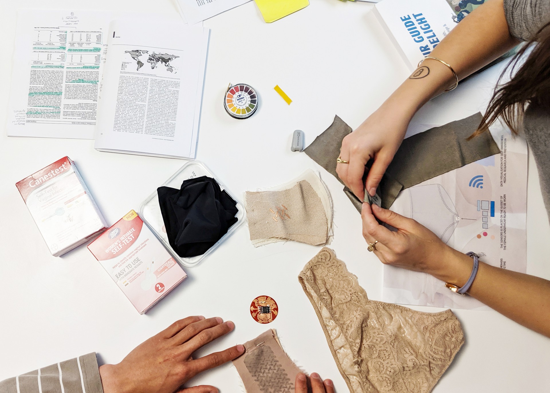 Alma interdisciplinary team developing the smart underwear prototype. ©Giulia Tomasello