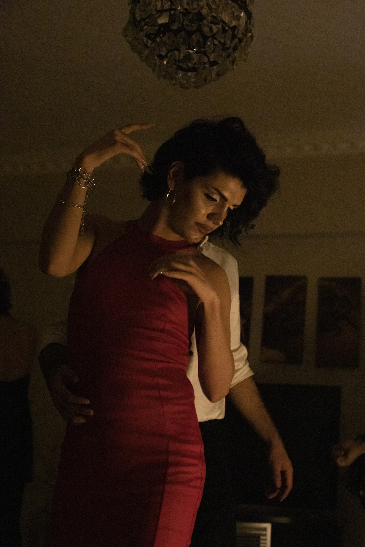 Maki is dancing with her boyfriend who supports her emotionally and financially.
