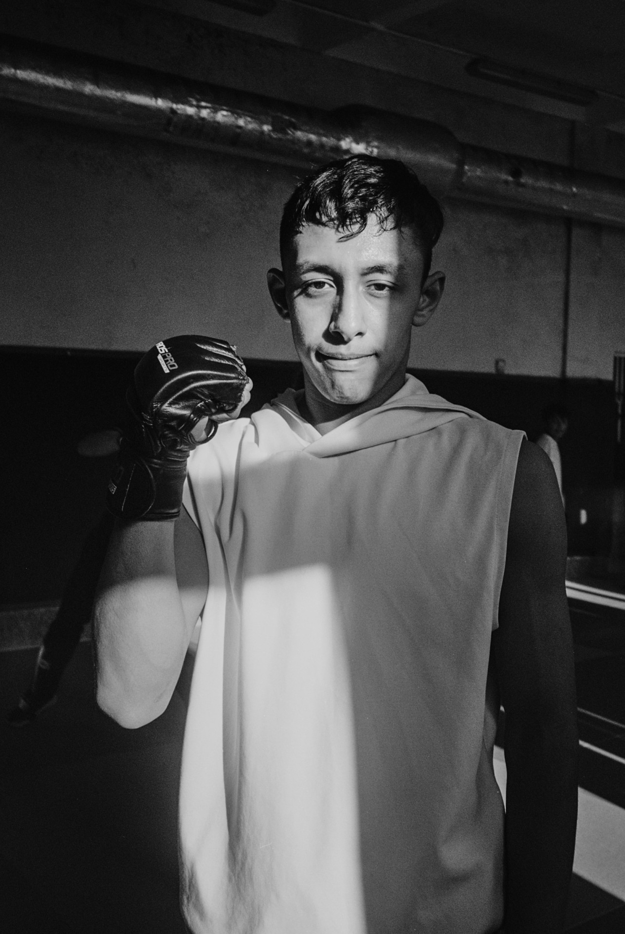 Moksleivis Anvaras MMA kovų treniruotėje. ©Karolis Vyšniauskas