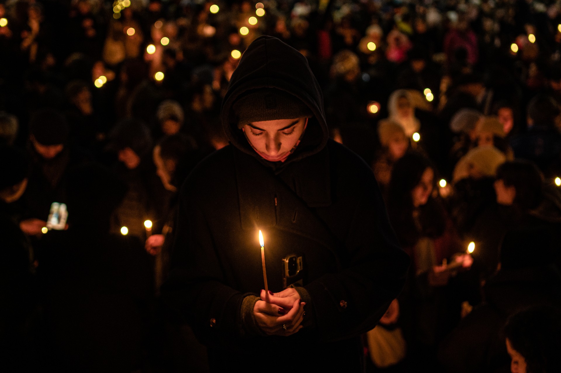 Protestuotojai švenčia ortodoksų Kalėdas Rustavelio prospekte. ©Denis Vėjas