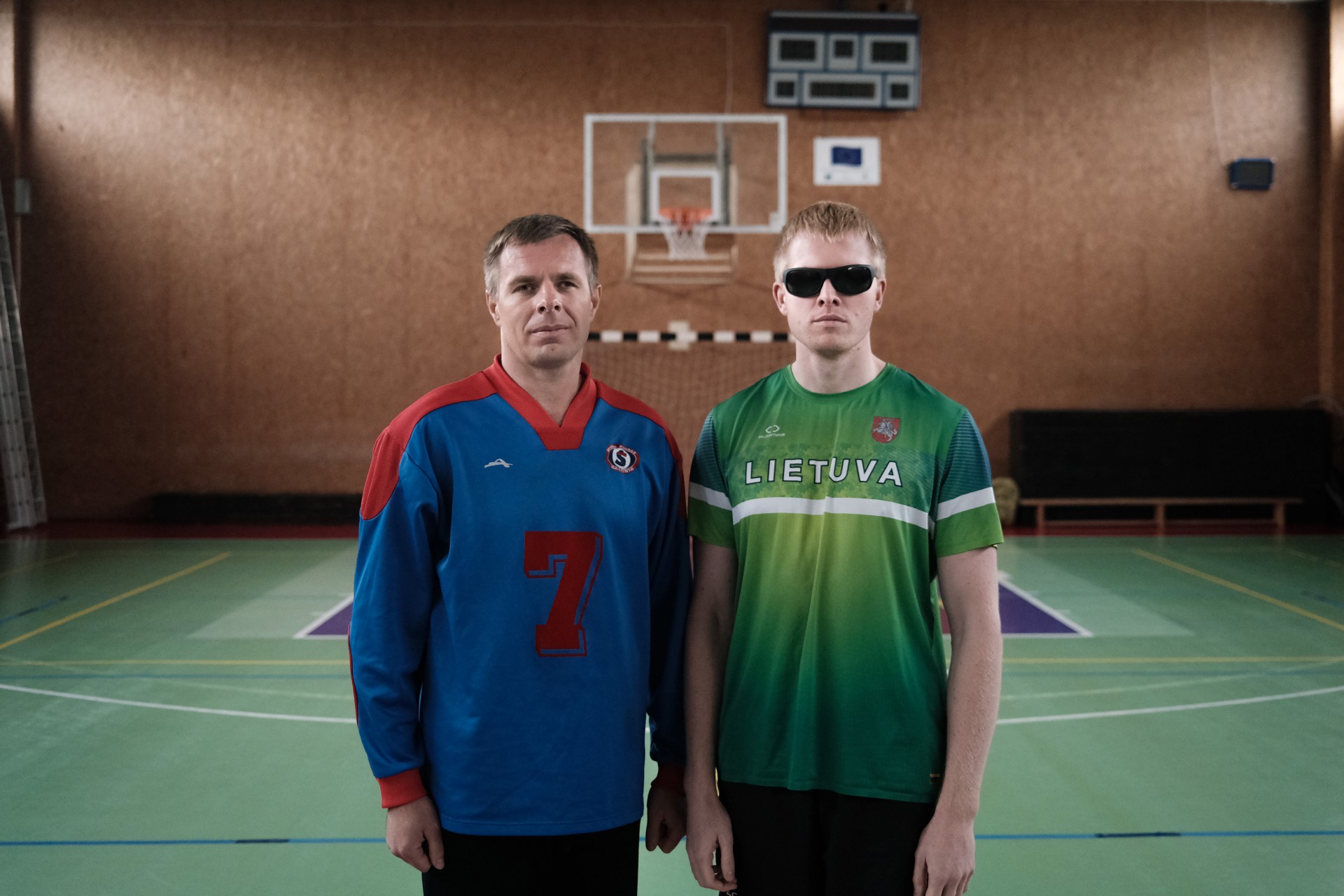 Golbolininkai Genrikas Pavliukianecas ir Justas Pažarauskas. Lietuvos golbolo rinktinė šiemet iš Tokijo taip pat parvežė bronzą. ©Karolis Pilypas Liutkevičius