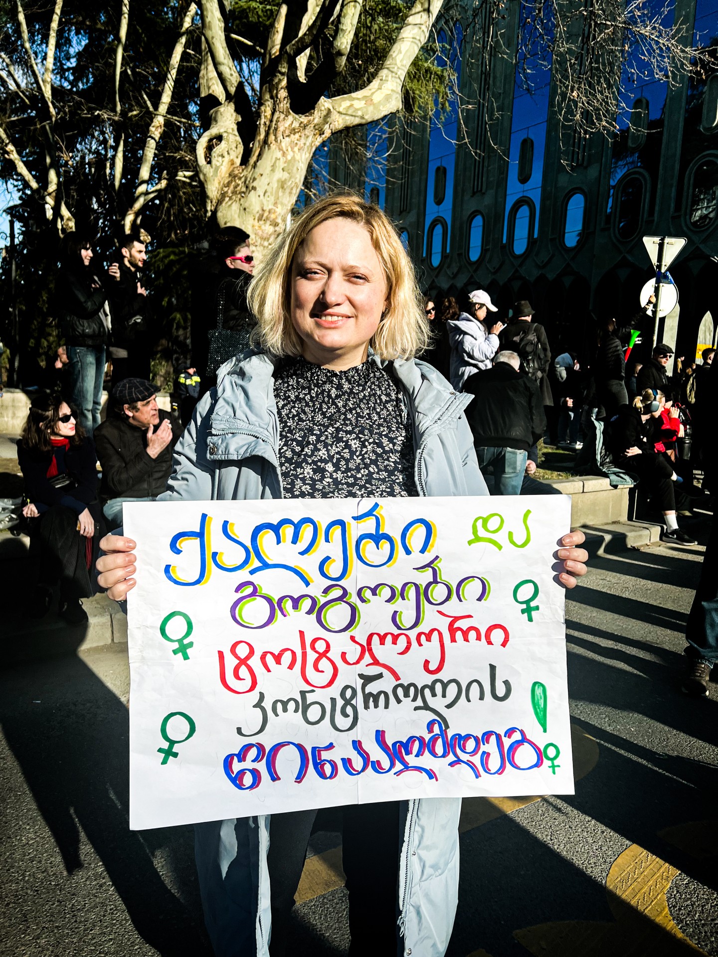Regina Jegorova-Askerova proteste Tbilisyje. ©Asmeninis archyvas