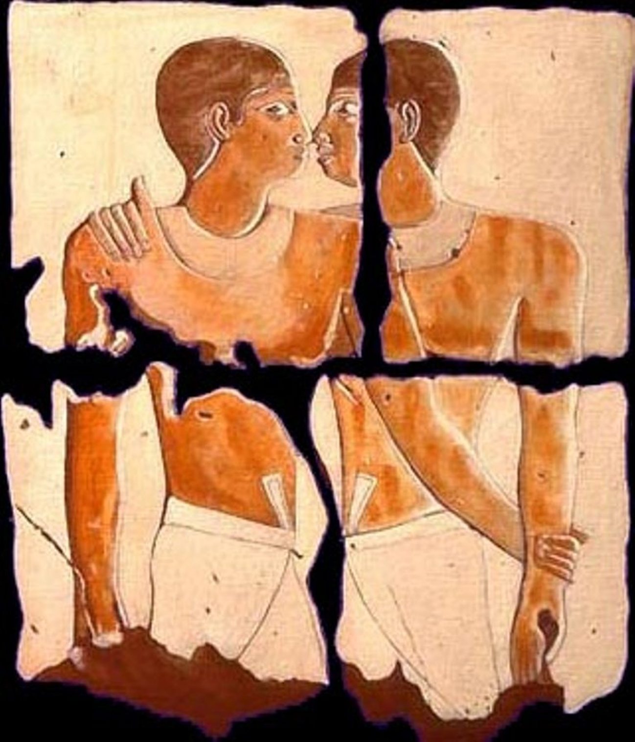 Homoseksualūs vyrai. Piešinys, rastas vienoje Zimbabvės olų. Nuotr. &scaron;alt.