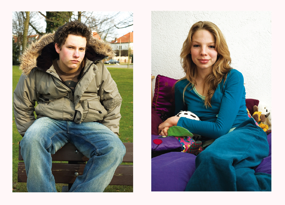 XXXX, 2006. Serijoje nufotografuoti 9–19 metų vaikai ir paaugliai, galvojantys keisti arba pasikeitę lytį. Kairėje – Damyan, dešinėje – Valentinj. ©Akvilė Anglickaitė