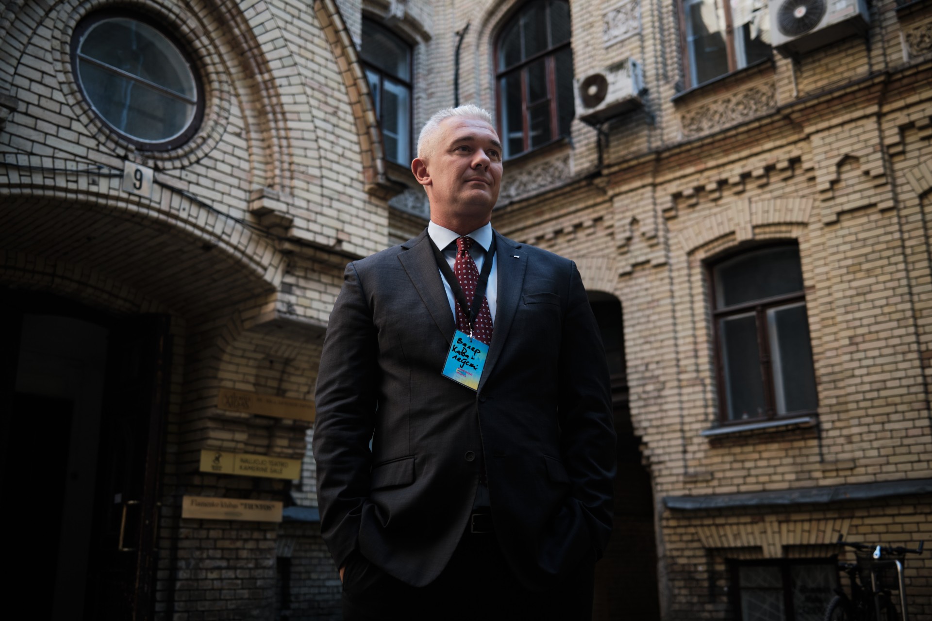 Sviatlanos Cichanouskajos štabo Kyjive vadovas ir pereinamosios vyriausybės kabineto atstovas užsienio politikai Valerijus Kovalevskis. ©Karolis Pilypas Liutkevičius