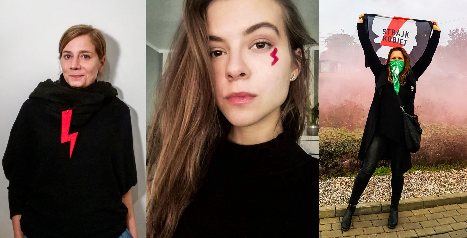 Zuzanna Dziuban iš organizacijos „Ciocia Basia“, studentė Aleksandra Sidoruk iš organizacijos „Dziewuchy Dziewuchom“ ir sociologė, Varšuvos ir Södertörno universitetų docentė Elzbieta Korolczuk. Asmeninių archyvų nuotraukos