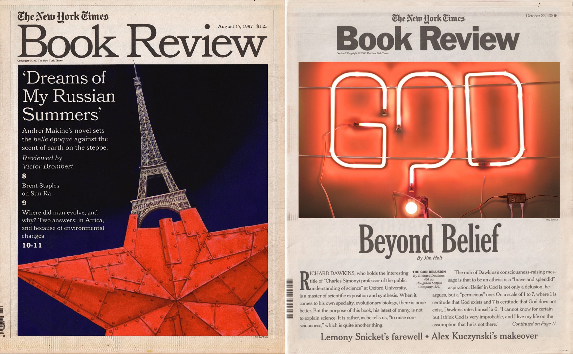 Ray Bartkaus darbai „The New York Times“ knygų skilčiai „Book Review“.