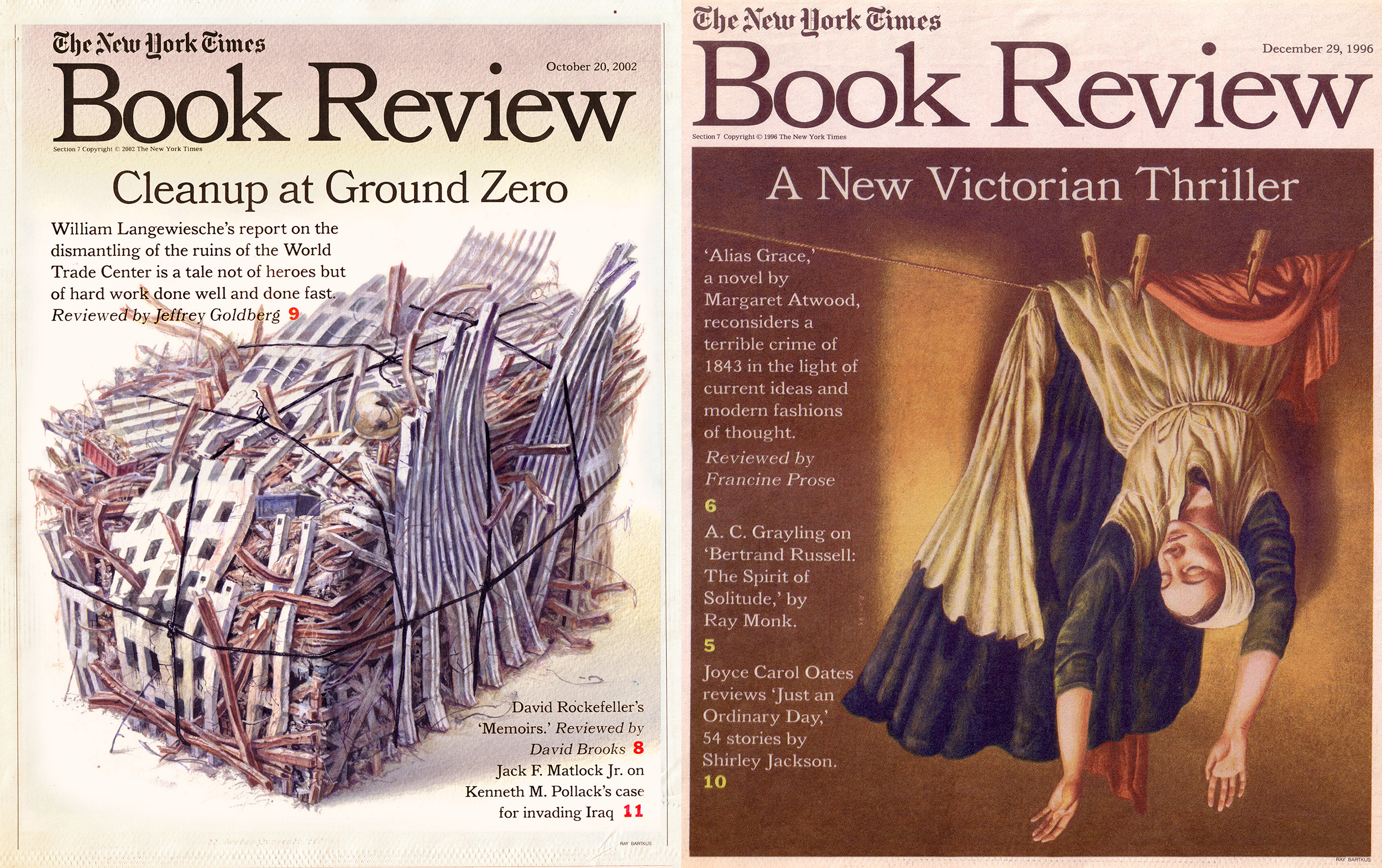 Iliustruodamas „The New York Times Book Review“ straipsnius, Bartkus turi piešiniu komentuoti idėjas, kurias recenzijų autoriai rašo apie knygas. Kai kuriuos piešinius jis turėdavo nupiešti per kelias valandas.