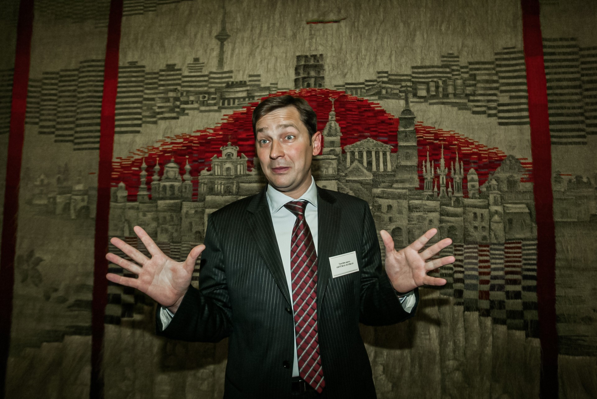 Antrai kadencijai išrinkto Vilniaus mero Artūro Zuoko spaudos konferencija savivaldybėje. 2003 m. birželis. ©Paulius Lileikis